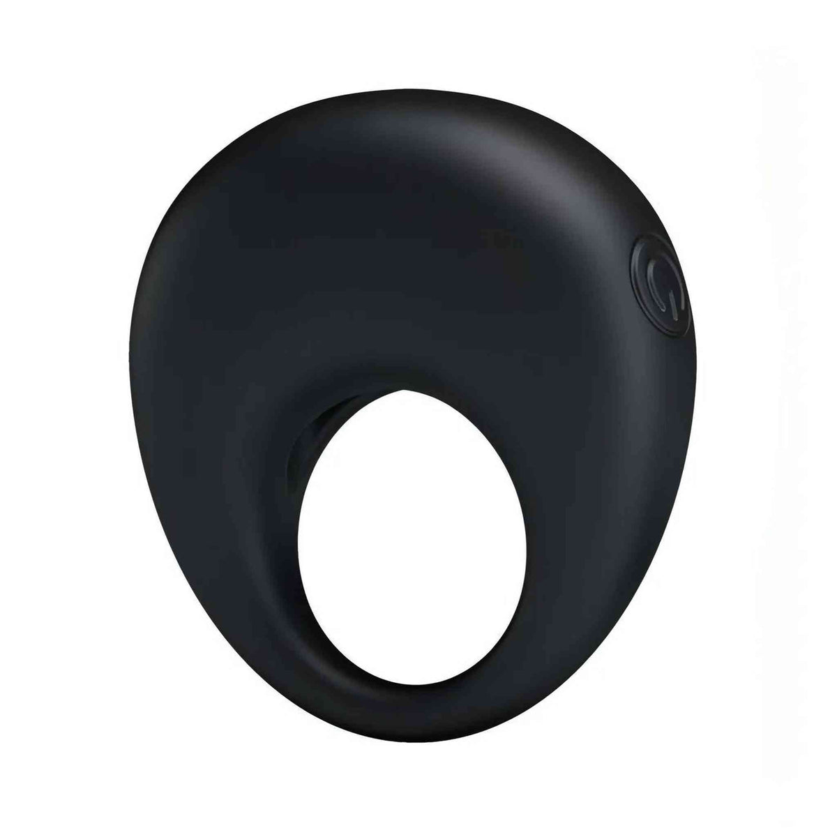 Profilo anello fallico nero in silicone con pulsante vibrazione laterale