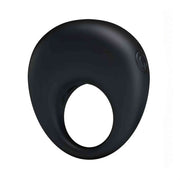 Profilo anello fallico nero in silicone con pulsante vibrazione laterale