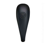Anello vibrante nero in silicone morbido con pulsante on/off