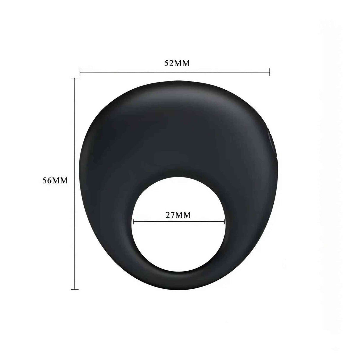 Anello vibrante nero dimensioni 52x56mm fessura laterale