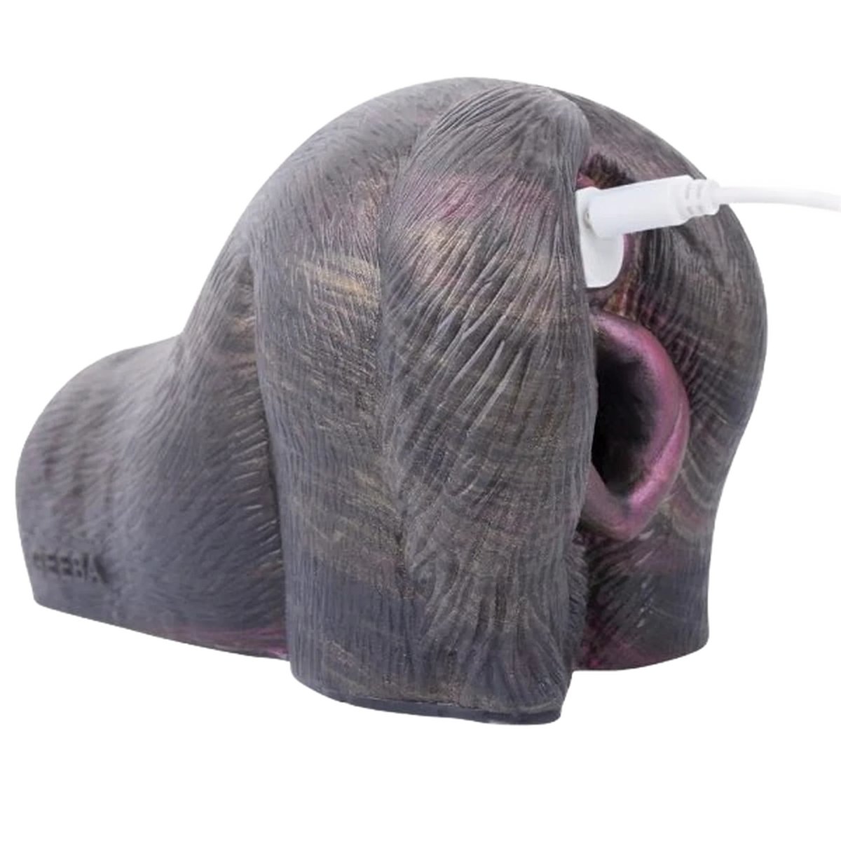 Masturbatore fantasy maiale silicone liquido grigio scuro con connettore USB e finitura opaca