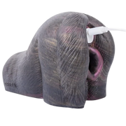 Masturbatore fantasy maiale silicone liquido grigio scuro con connettore USB e finitura opaca