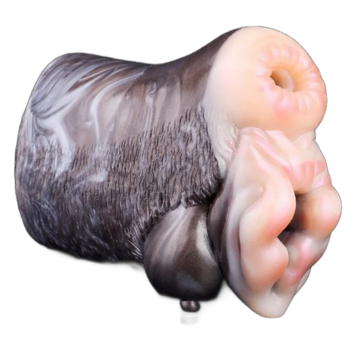 Dettaglio testa capra bocca a spirale e protuberanze laterali silicone morbido