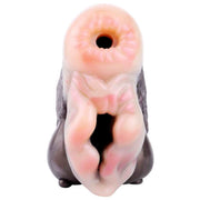 Toy masturbatore capra silicone liquido rosa chiaro e grigio vista frontale