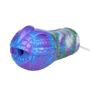 Masturbatore Ankylosaurus silicone liquido testa dinosauro con tubo trasparente vista laterale completa