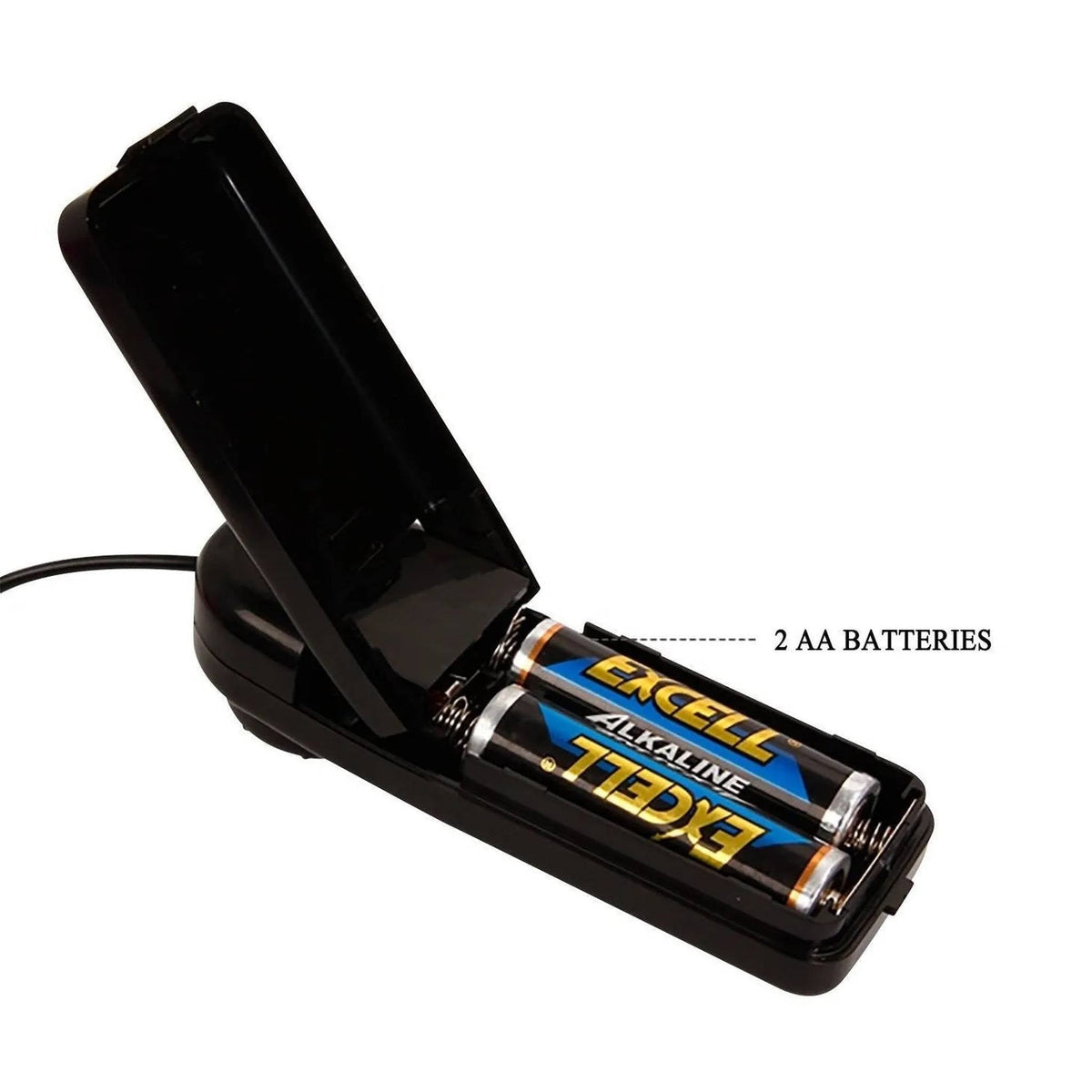 Alloggiamento batterie AA aperto sul dispositivo vibrante Anthea