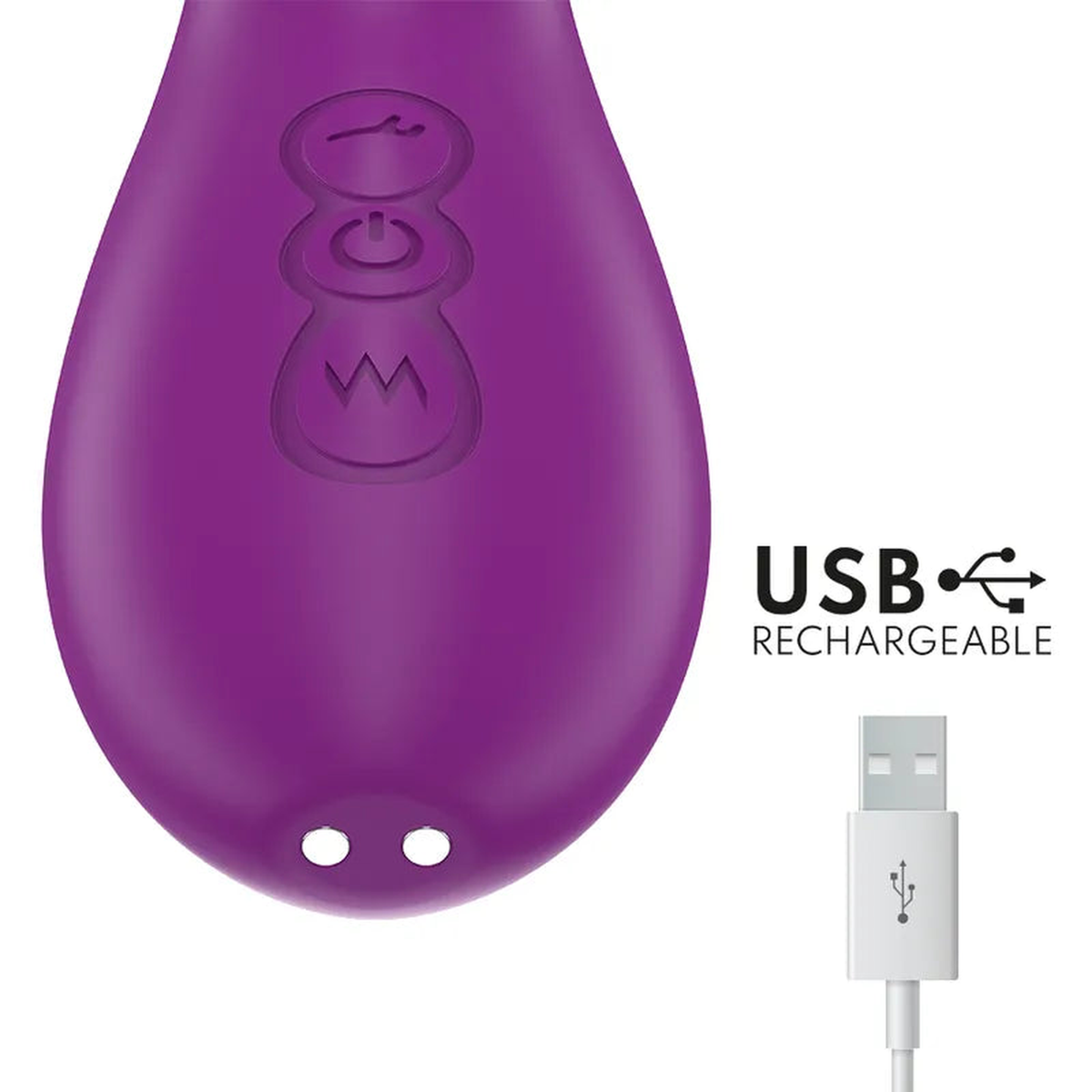 Vibratore rabbit viola Intense Apolo cavo USB ricaricabile simboli pulsanti