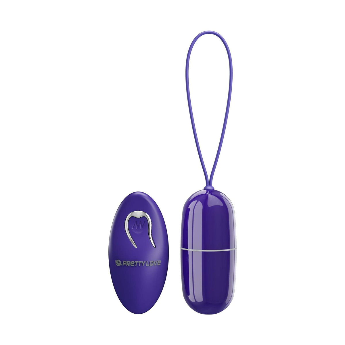 Ovulo vibrante wireless viola acceso con telecomando compatto Pretty Love