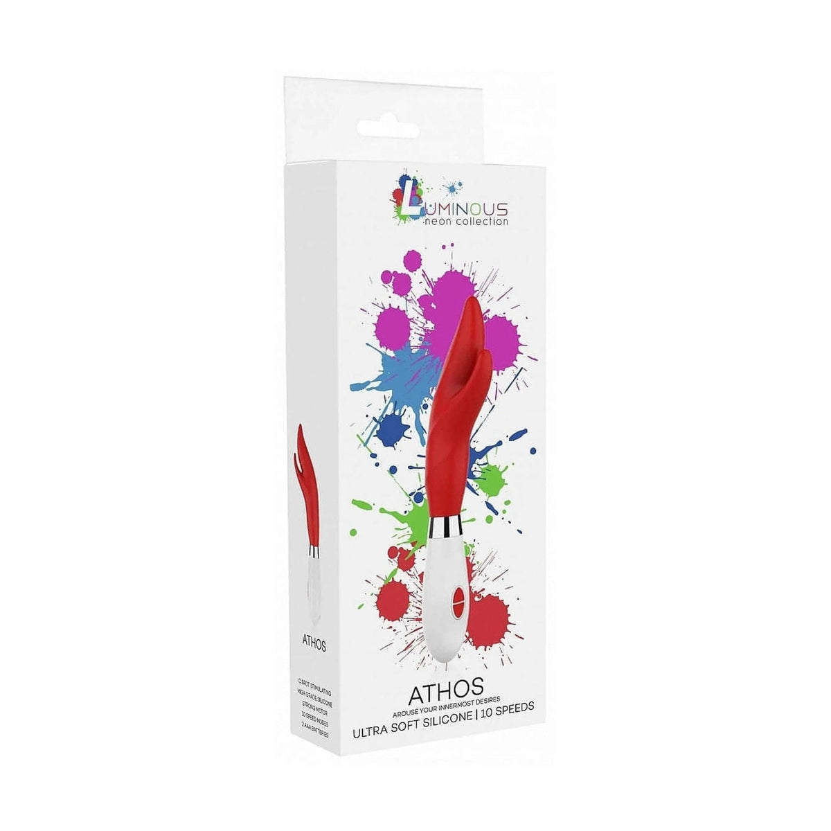 Confezione vibratore Athos neon collection in silicone ultra soft 10 velocità