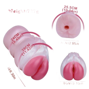 Schema dimensioni Banshee masturbatore silicone rosa 29 cm con vista dall'alto