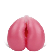 Dettaglio ravvicinato fessura centrale e lobi rotondi Banshee toy in silicone rosa