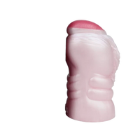 Profilo laterale Banshee toy in silicone rosa chiaro con punta intensa e forma curva