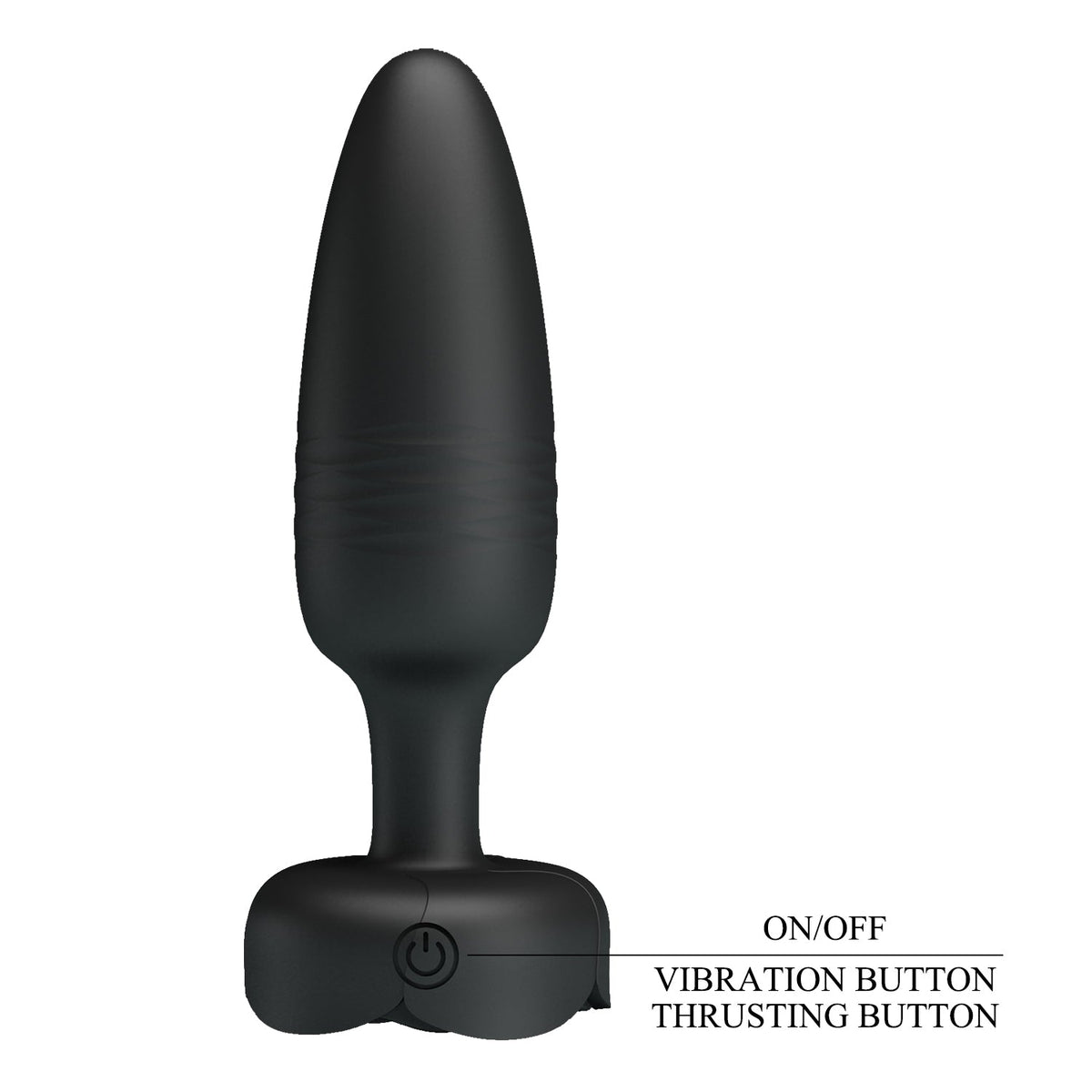 Vibratore Anale in Silicone Con Luce, Vibrazione e Spinta