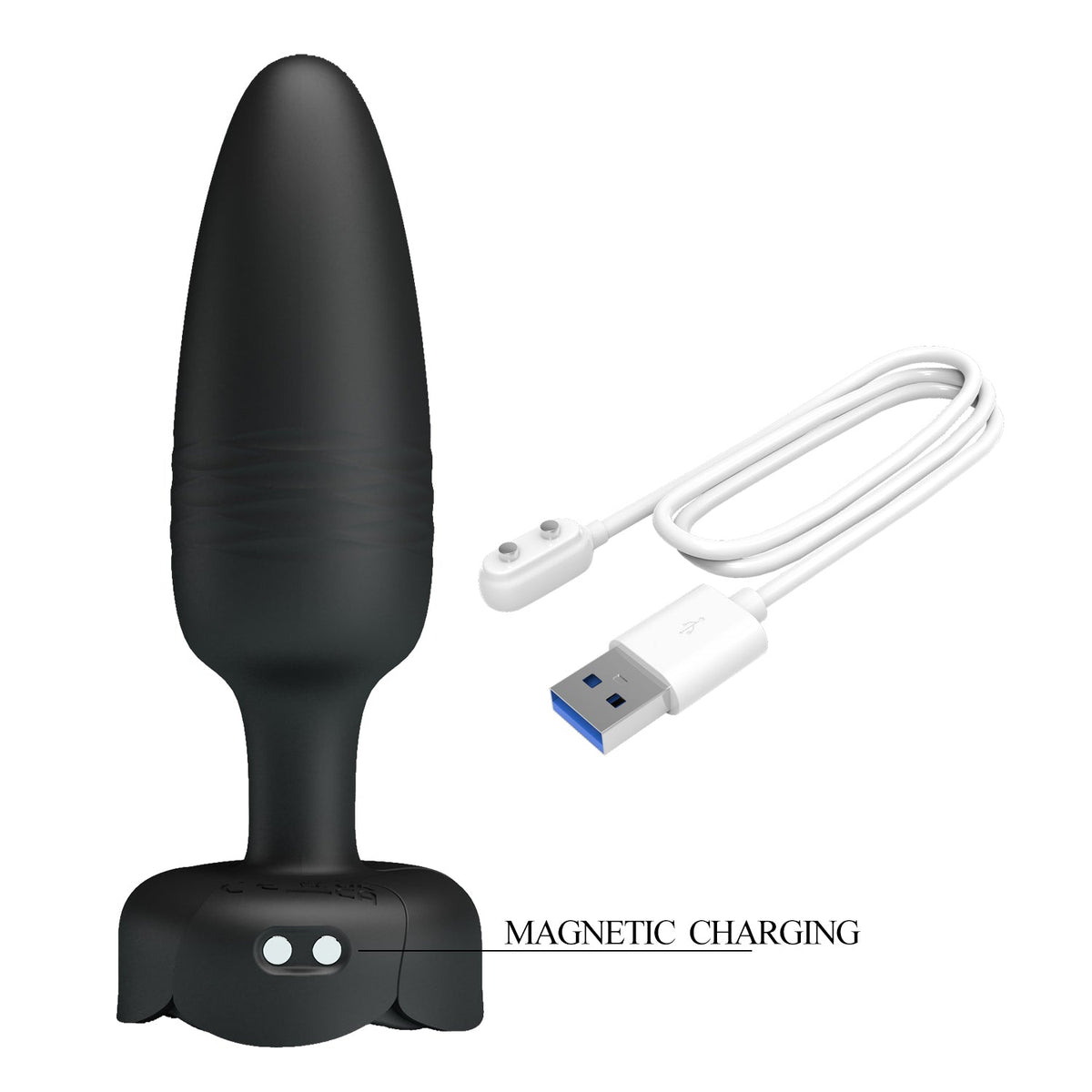 Vibratore Anale in Silicone Con Luce, Vibrazione e Spinta