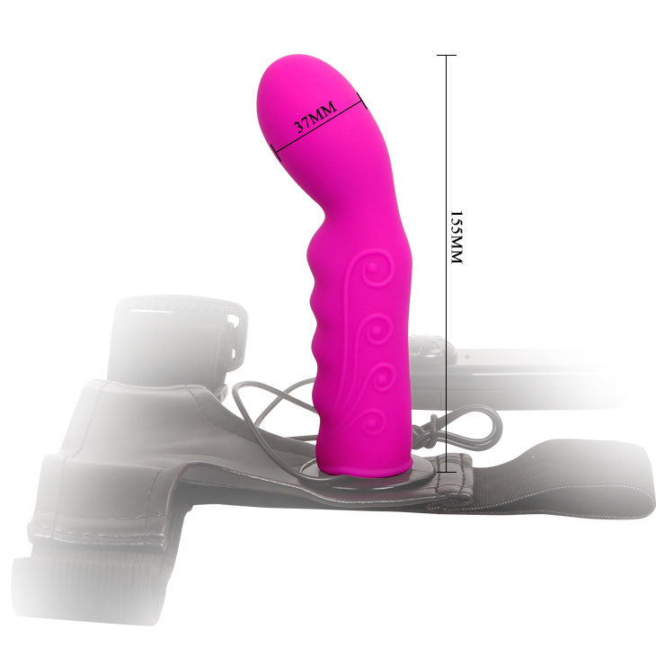 Vibratore rosa in silicone ergonomico con dettagli a spirale e misure 155 mm