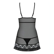Babydoll Sexy Nero in Tulle Trasparente con Perizoma