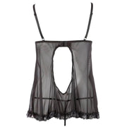 Babydoll nero con apri/chiudi capezzoli