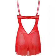Babydoll rosso con schiena scoperta e scollo a V posteriore
