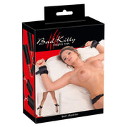 Confezione scatola nera rossa set cinghie bondage letto Bad Kitty