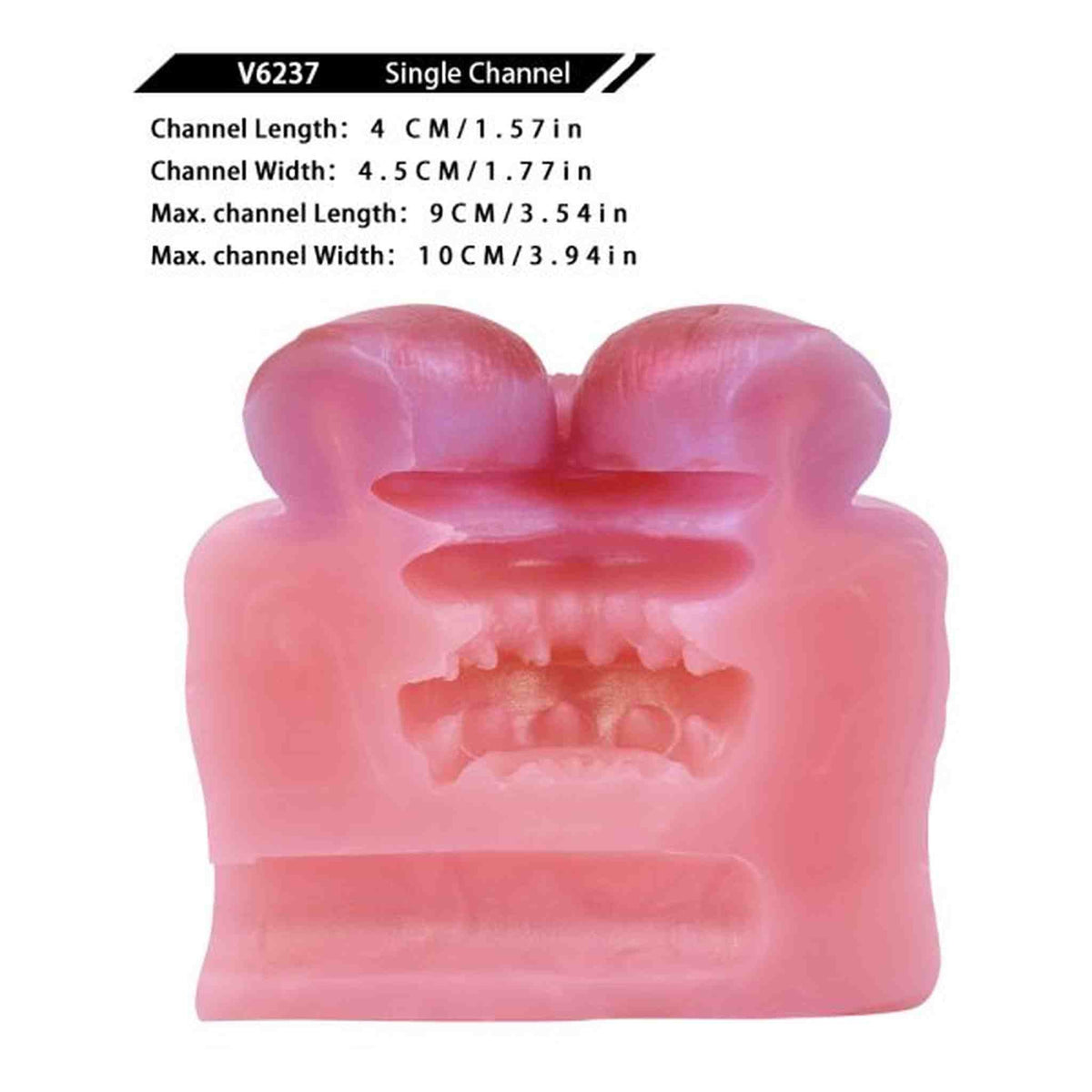 Apertura centrale canale singolo denti simulati su toy Bear V6237 rosa
