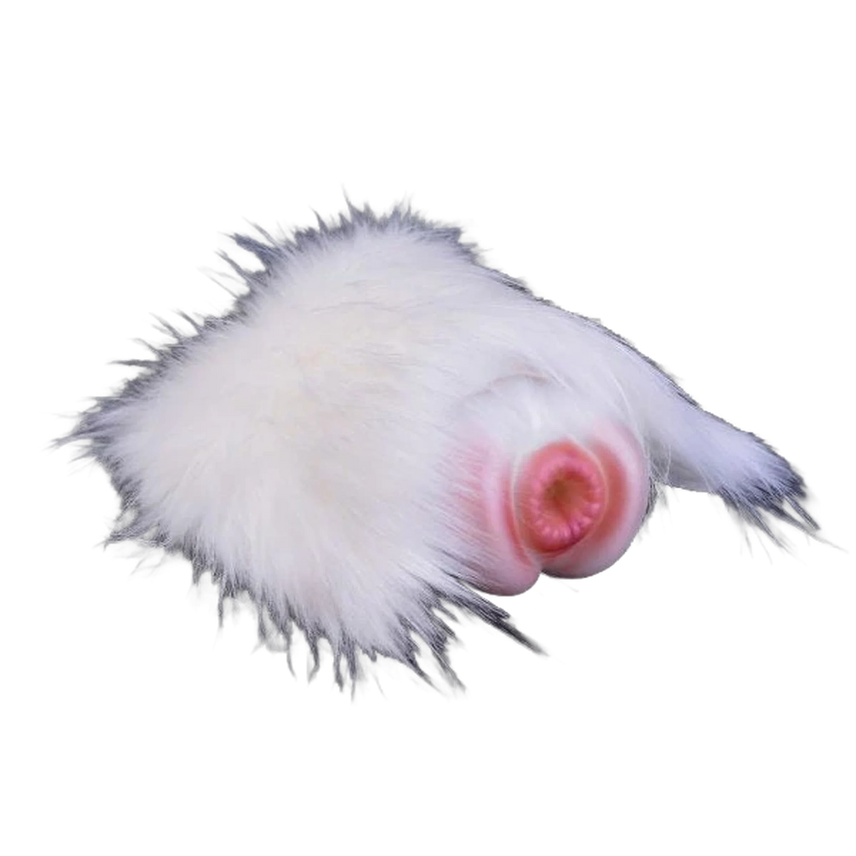 Masturbatore cane beaver silicone liquido su base pelliccia vista angolata texture interna