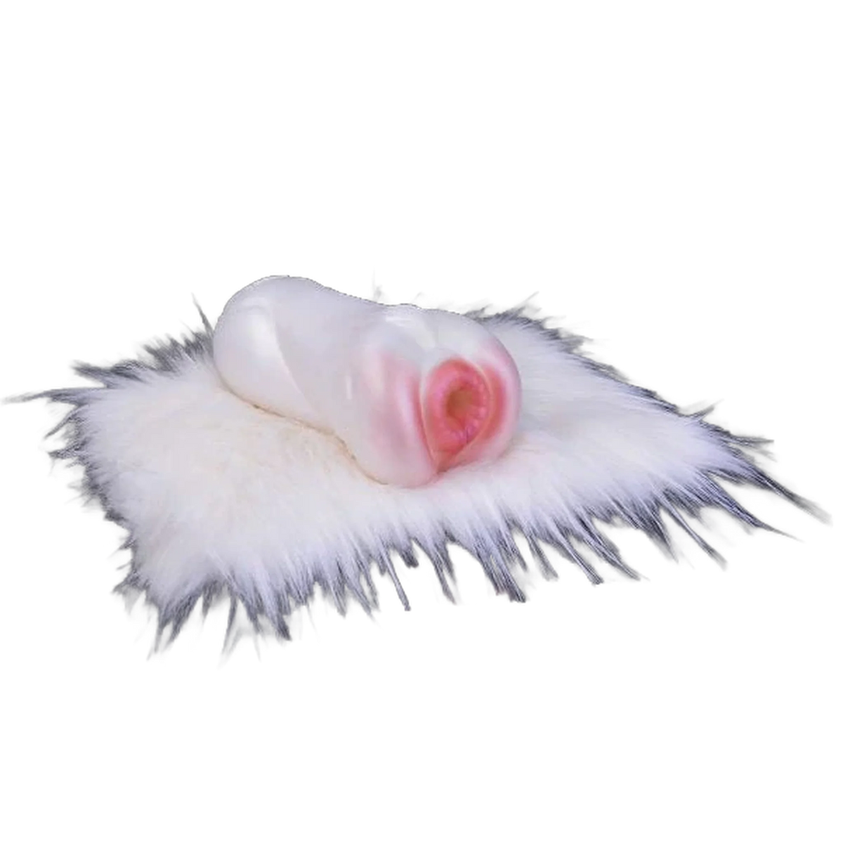 Masturbatore maschile cane beaver silicone liquido base pelliccia vista laterale apertura rosa