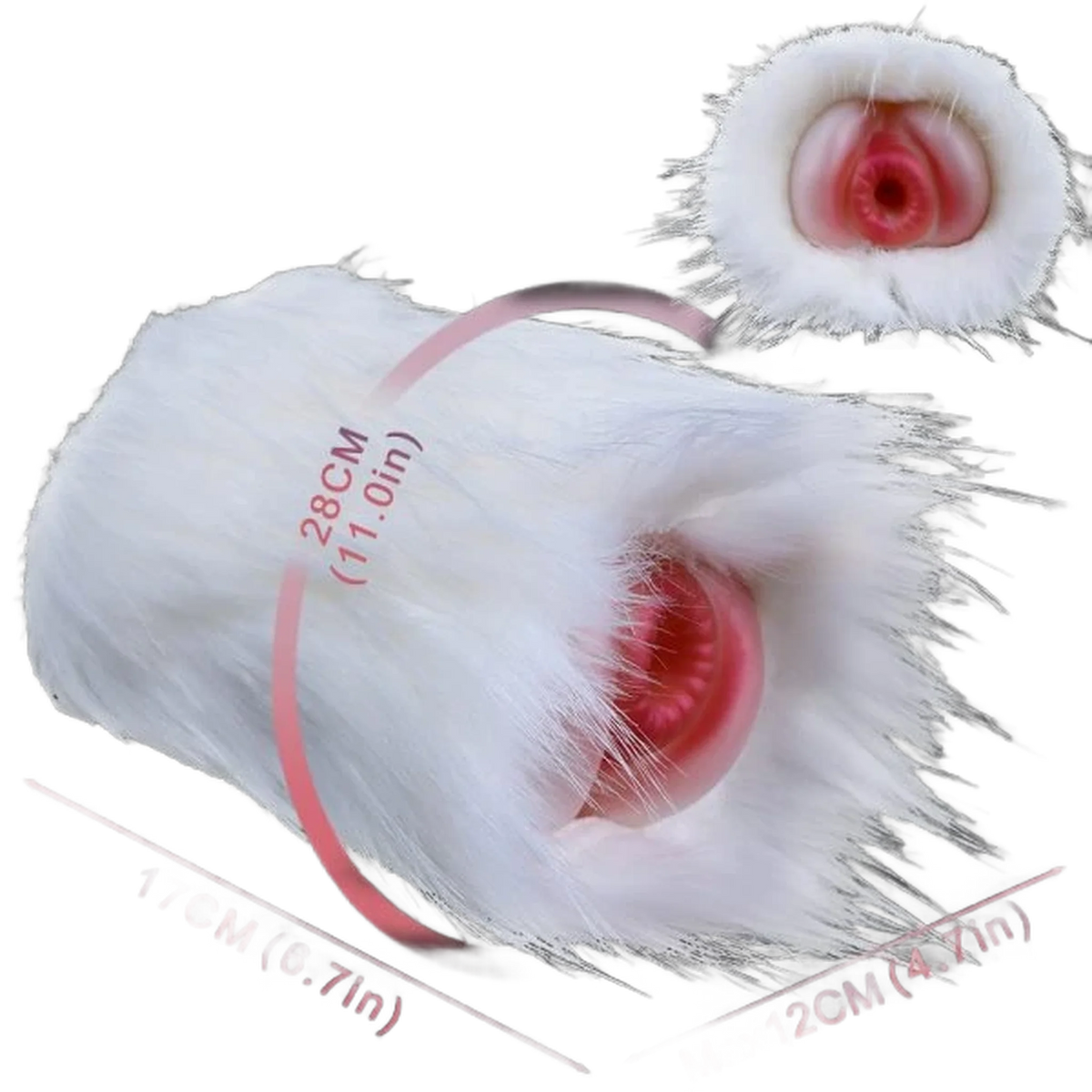 Doll sessuale uomo cane beaver silicone liquido rosa dimensioni 28x12x17 cm ingrandimento interno