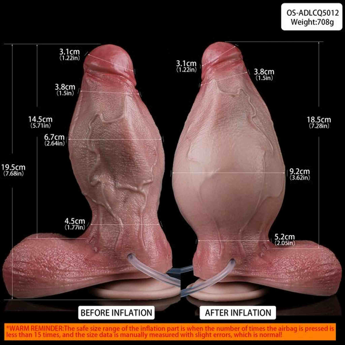 Big Dildos Realistic Sex Toy With Pump, Inflatable Squirting Dildo
