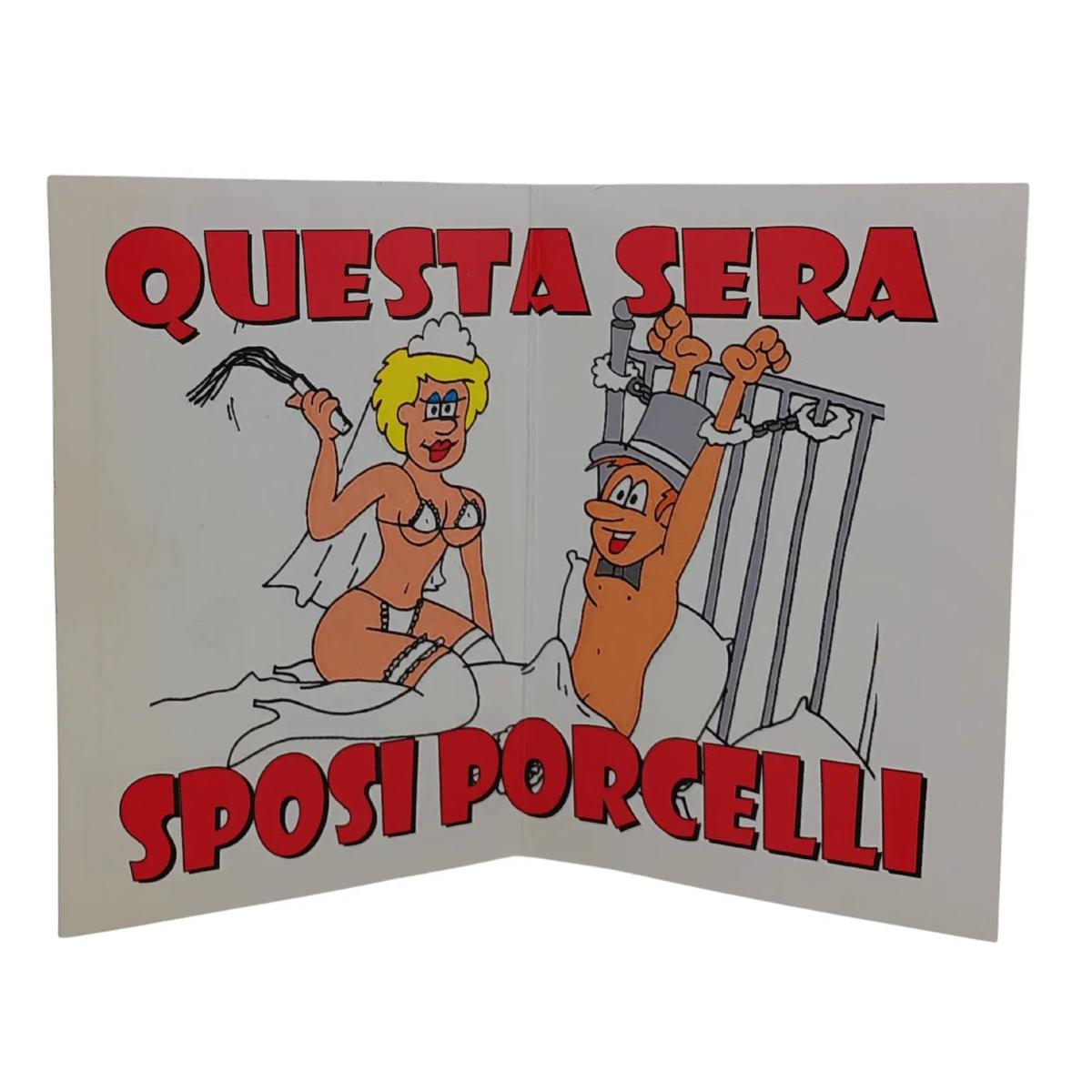Biglietto d'auguri ″Oggi sposi novelli, questa sera sposi porcelli″ - Small
