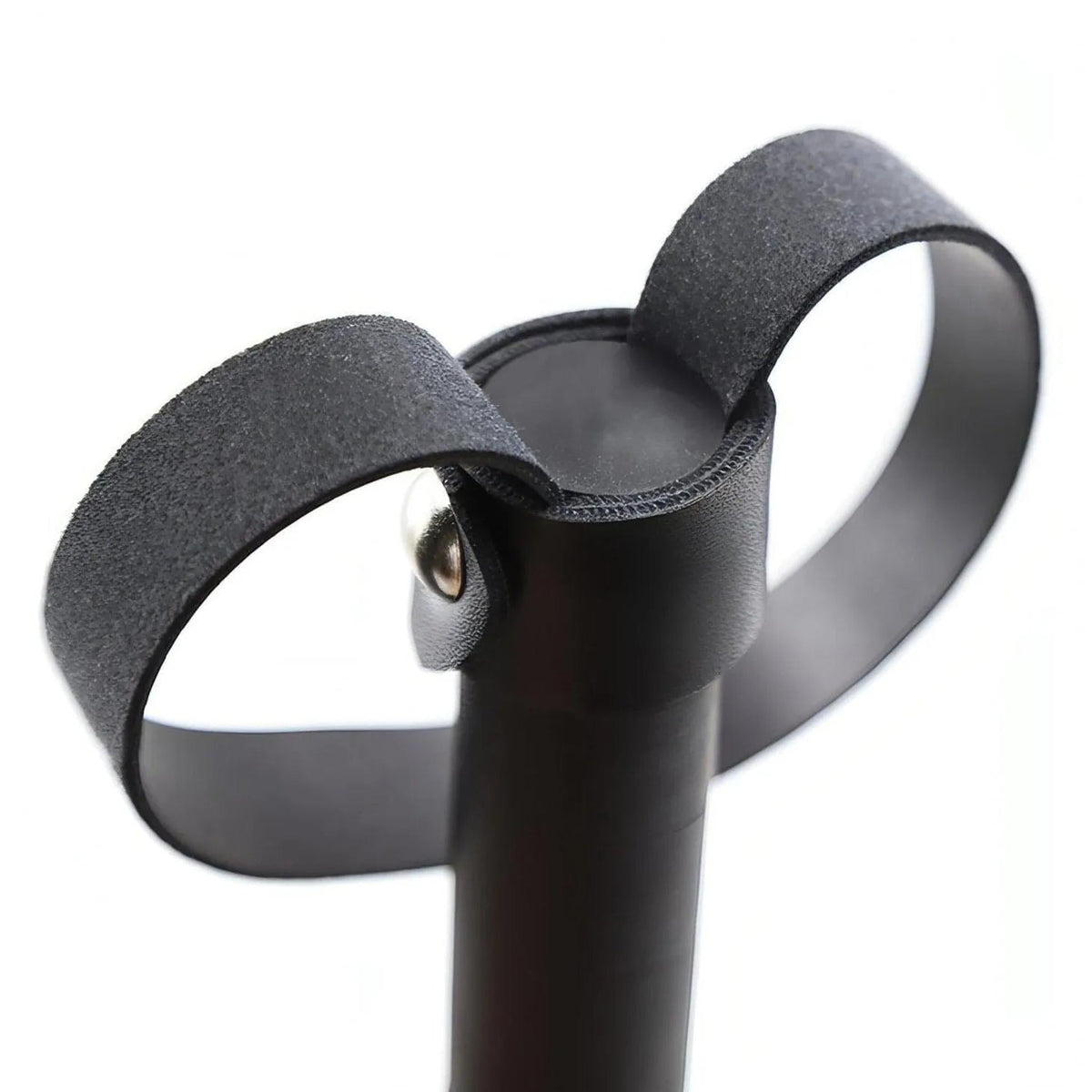Anello di presa in pelle vellutata flogger nero