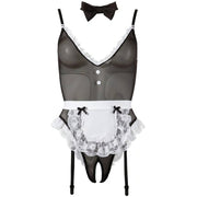 Body Cameriera Sexy con accessori e apertura inguinale