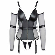 Body Corsetto Con Seno e Inguine Scoperto Più Manette