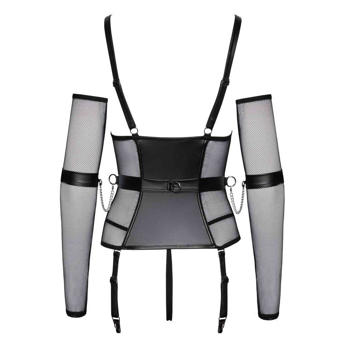 Body Corsetto Con Seno e Inguine Scoperto Più Manette