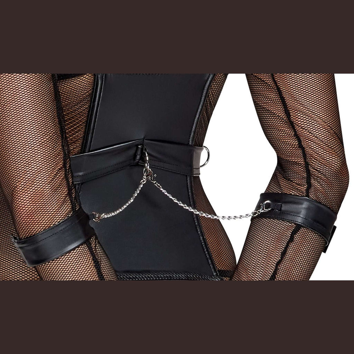 Body Corsetto Con Seno e Inguine Scoperto Più Manette