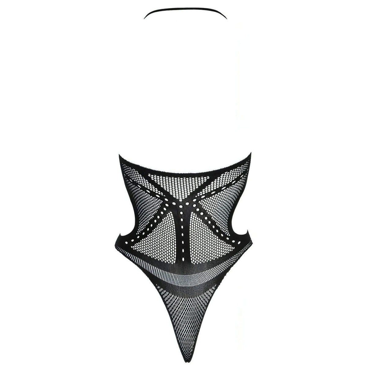 Body a Rete con Collo Halter e Cut-Out Laterali