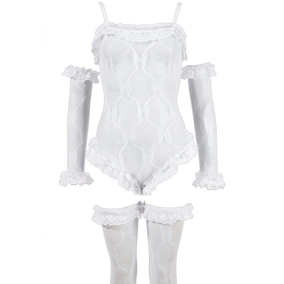 Body, maniche e calze bianche - M/L