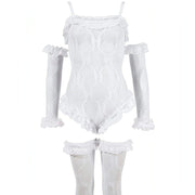 Body, maniche e calze bianche - M/L