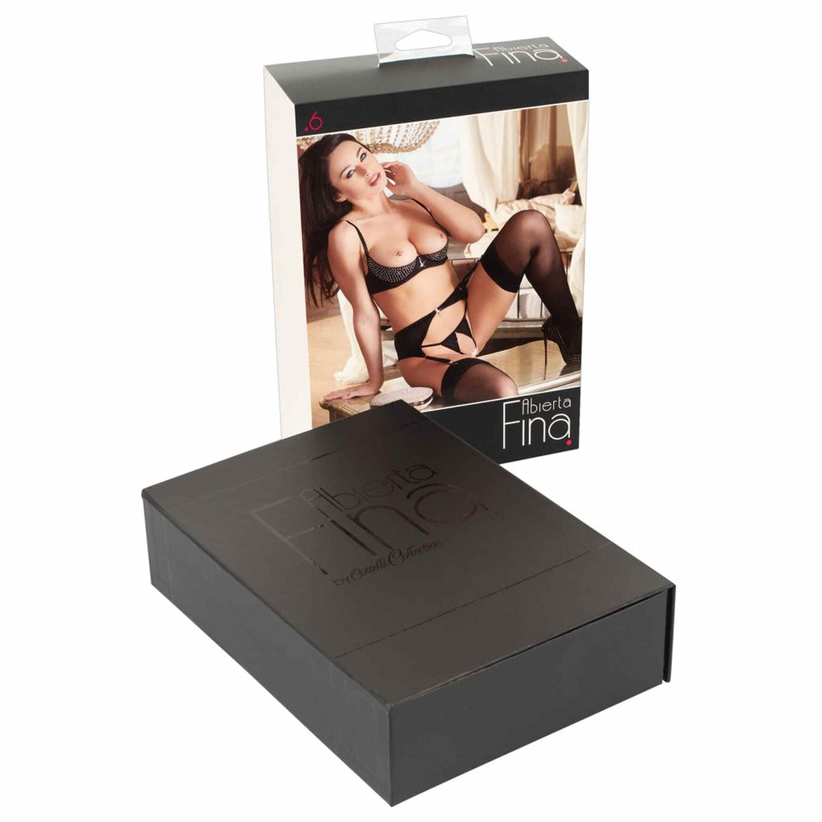 Scatola nera Abierta Fina minimalista con confezione prodotto sfondo