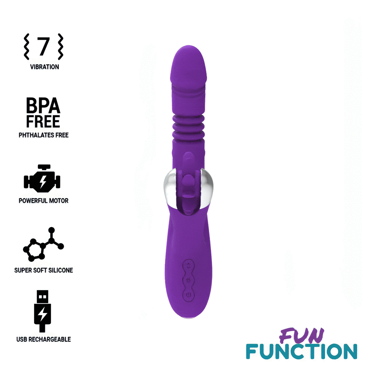 Bunny Funny Up & Down - Vibratore con funzione sali e scendi e con stimolatore clitorideo sesso orale