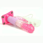 Vibratore rabbit rosa Bunny Jumper con telecomando a spirale verde chiaro