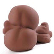 Busto mezzo maschile marrone chiaro scultura morbida vista posteriore glutei voluminosi