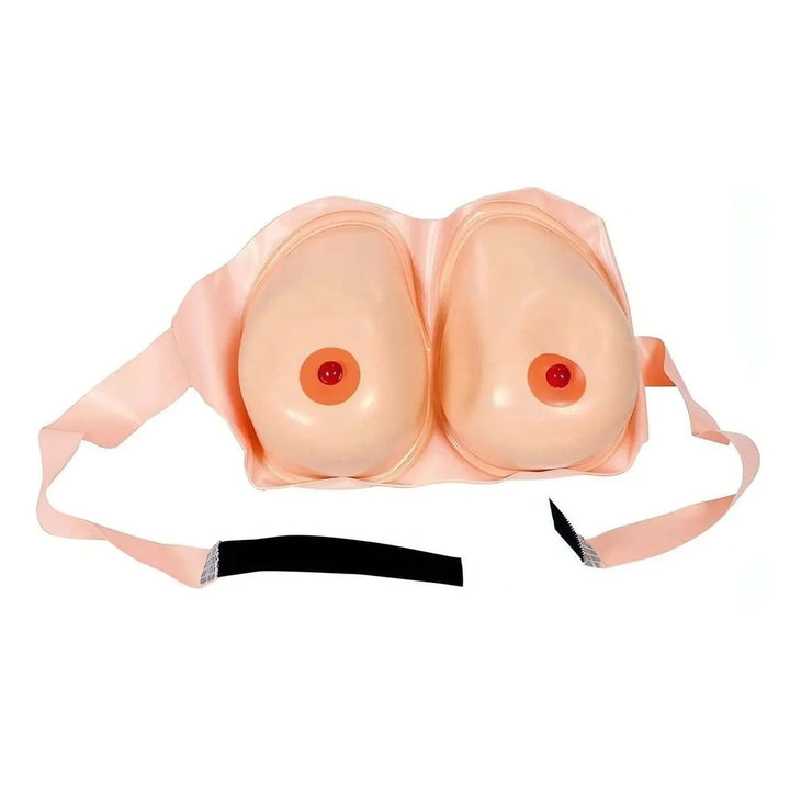 Seno finto realistico rosa carne con fascia adesiva per travestimenti
