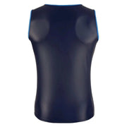 Canotta Uomo Nero Opaca con Bordatura Blu