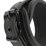 Cavigliere con doppia imbottitura e catena in acciaio nero coordinato