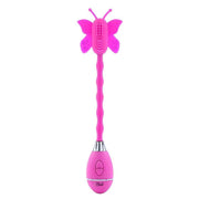 Vibratore clitorideo rosa a forma di farfalla flessibile in silicone con logo Closet