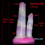 Dildo Centaur squirt silicone lucido rosa bianco viola con misure e peso