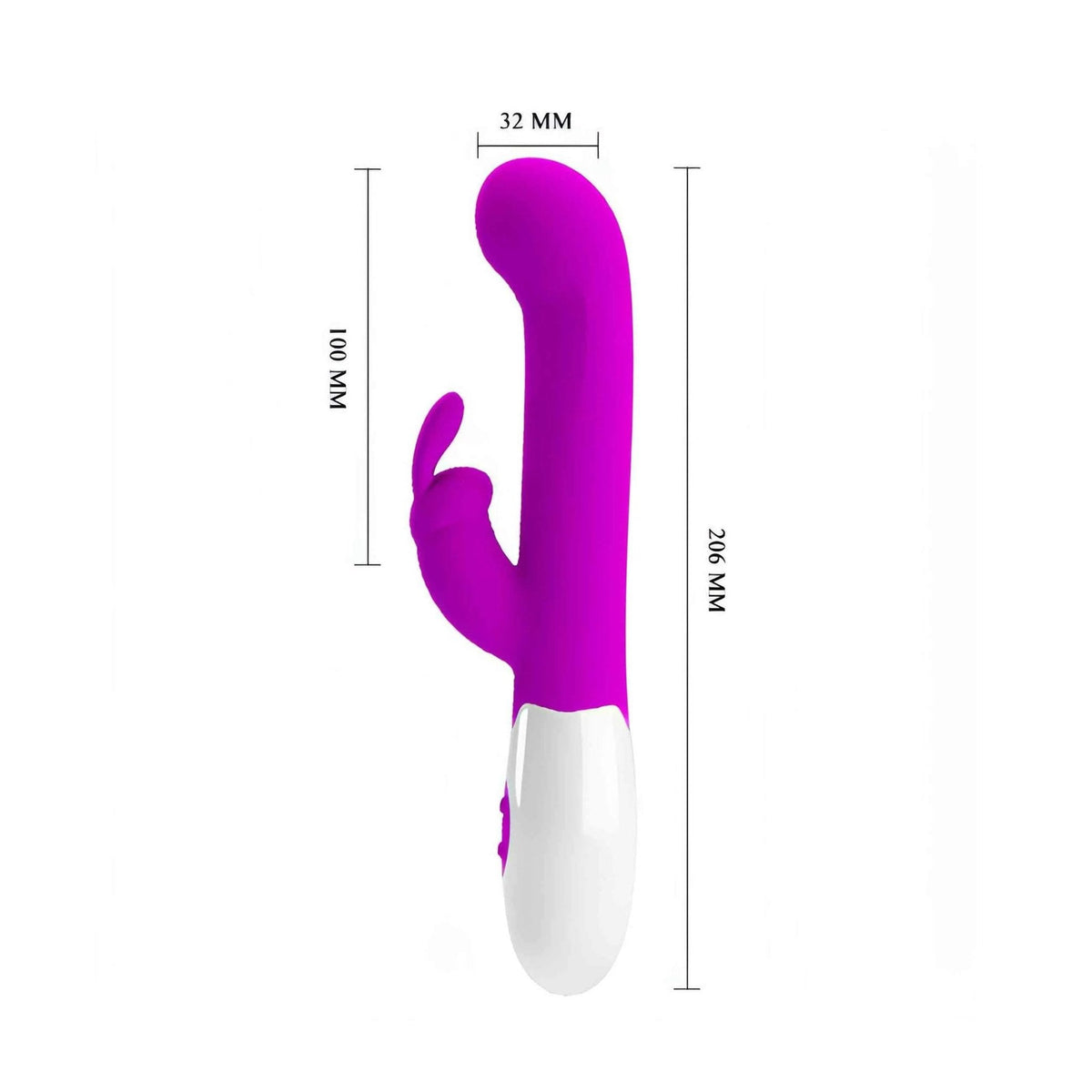 Vibratore rabbit viola misure 206mm con braccio laterale