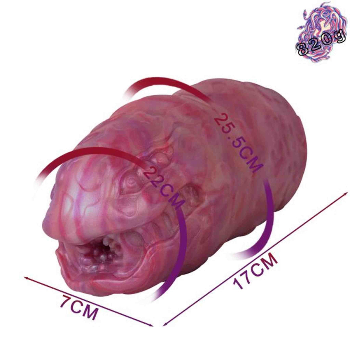 Masturbatore centopiedi sangue in silicone liquido rosa e viola con logo 820g