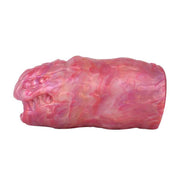 Vista laterale masturbatore centopiedi bocca aperta denti silicone liquido venature arancio