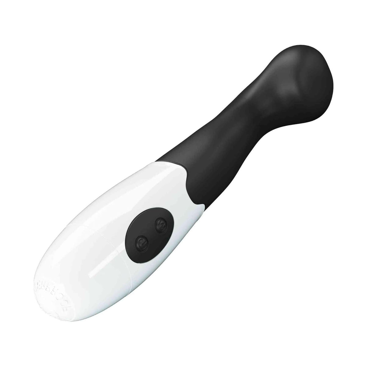 Vibratore nero base bianca pannello controllo pulsanti circolari incisi